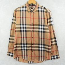 画像1: BURBERRY BRIT バーバリーチェック柄 コットンボタンダウンシャツ M (1)