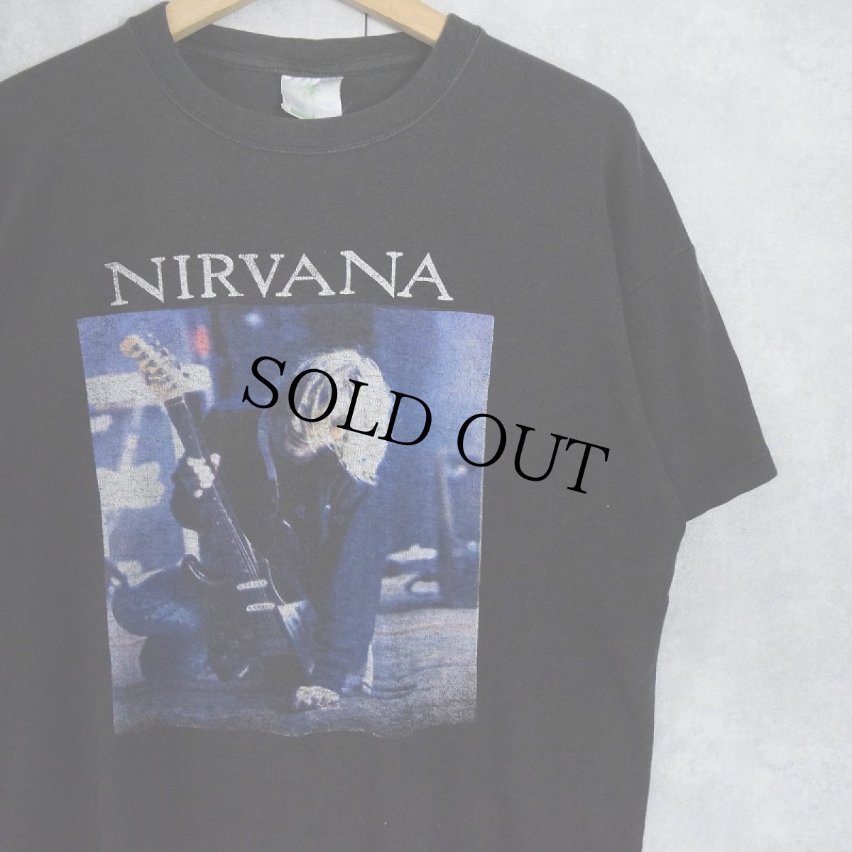 画像1: NIRVANA KURT COBAIN ロックミュージシャンプリントTシャツ BLACK L (1)