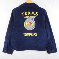 画像1: FFA "TEXAS TOMPKINS" ファーマーズコーデュロイジャケット NAVY SIZE36 (1)