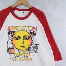 画像1: KINGSTON MINES CHICAGO ブルースライブハウス プリントリンガーTシャツ XL (1)