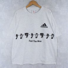 画像1: 90's〜 adidas "Feet You Wear" プリントTシャツ L (1)