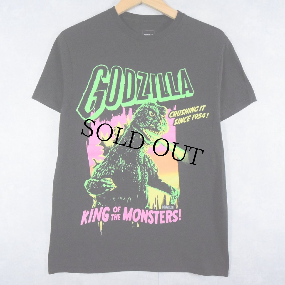 画像1: GODZILLA "KING OF THE MONSTERS!" キャラクタープリントTシャツ M (1)