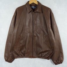 画像1: POLO Ralph Lauren レザージャケット BROWN M (1)