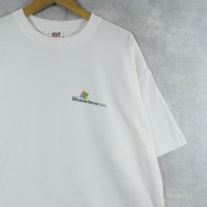 画像1: 2000's Microsoft Windows "Server 2003" コンピューター企業 ロゴプリントTシャツ XL (1)