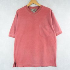 画像1: THE TERRITORY AHEAD USA製 Vネック パイルポケットTシャツ M (1)