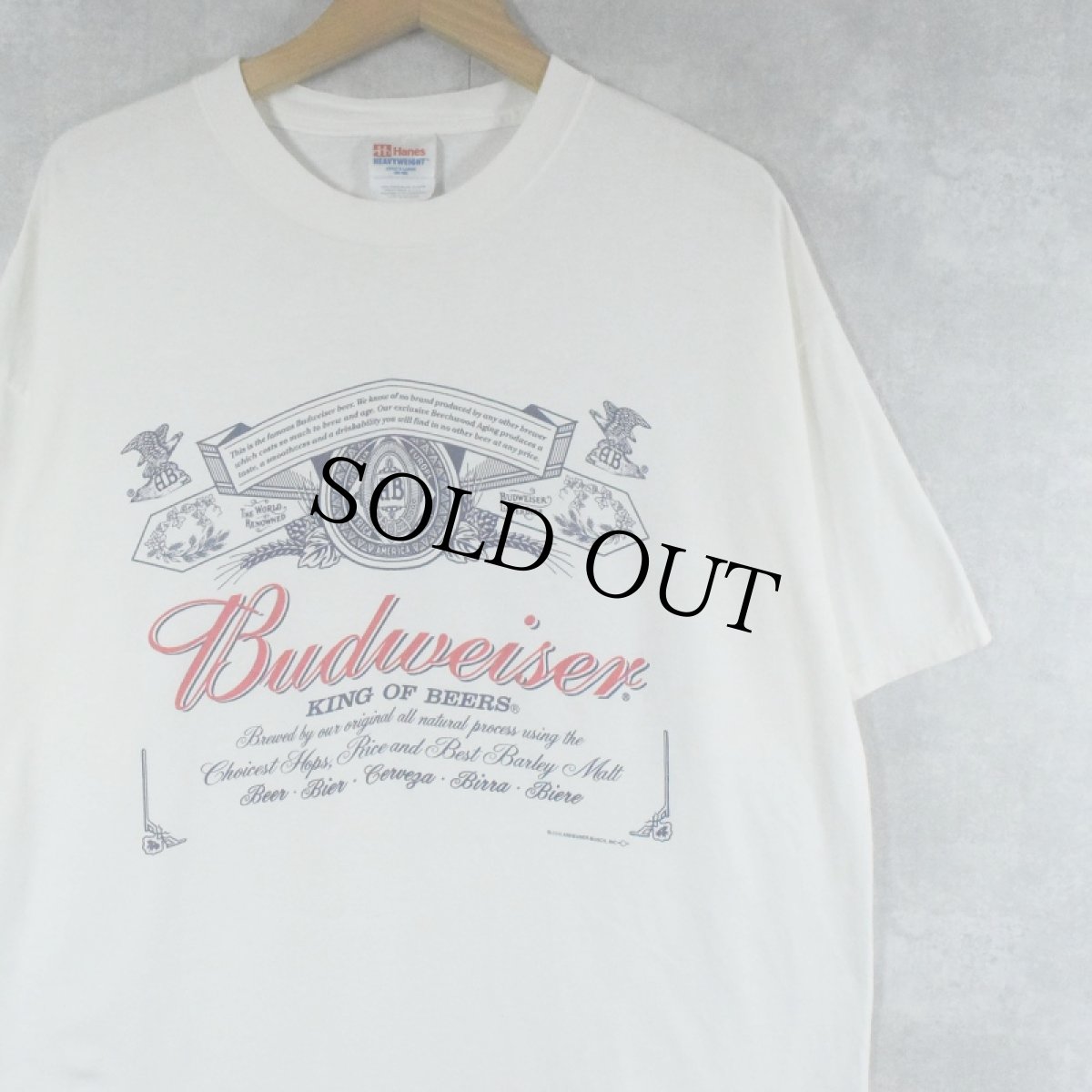 画像1: 2000's Budweiser ビールメーカー ロゴプリントTシャツ XL (1)