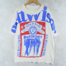 画像1: 90's Budweiser ビールメーカー 大判プリントTシャツ (1)