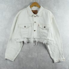 画像1: Levi's 75525 カットオフ ホワイトデニムジャケット L (1)