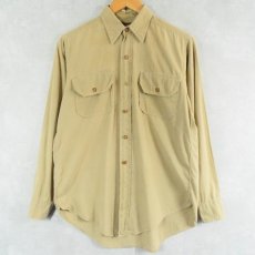 画像1: 30's Army マチ付きシャツ SIZE14 1/2-34 (1)