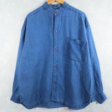 画像1: 80〜90's Willi Wear バンドカラー リネンシャツ L (1)