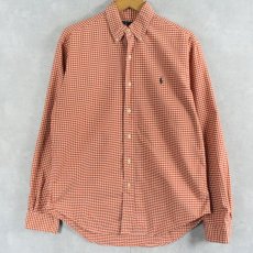 画像1: POLO Ralph Lauren "CLASSIC FIT" チェック柄 コットンボタンダウンシャツ M (1)