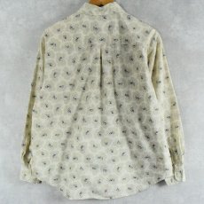 画像2: 90's BANANA REPUBLIC 花柄 コットンシャツ M (2)