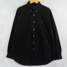 画像1: Ralph Lauren "BLAKE" ボタンダウンコットンシャツ BLACK M (1)