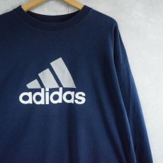 画像1: adidas ロゴプリントロンT NAVY XL (1)