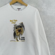 画像1: THE DOG Yorkshire Terrier "Bad Hair Day!" 犬プリントスウェット M (1)