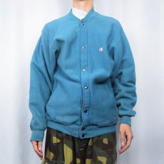 画像2: 90's Champion REVERSE WEAVE USA製 目付き スウェットスナップカーディガン L (2)