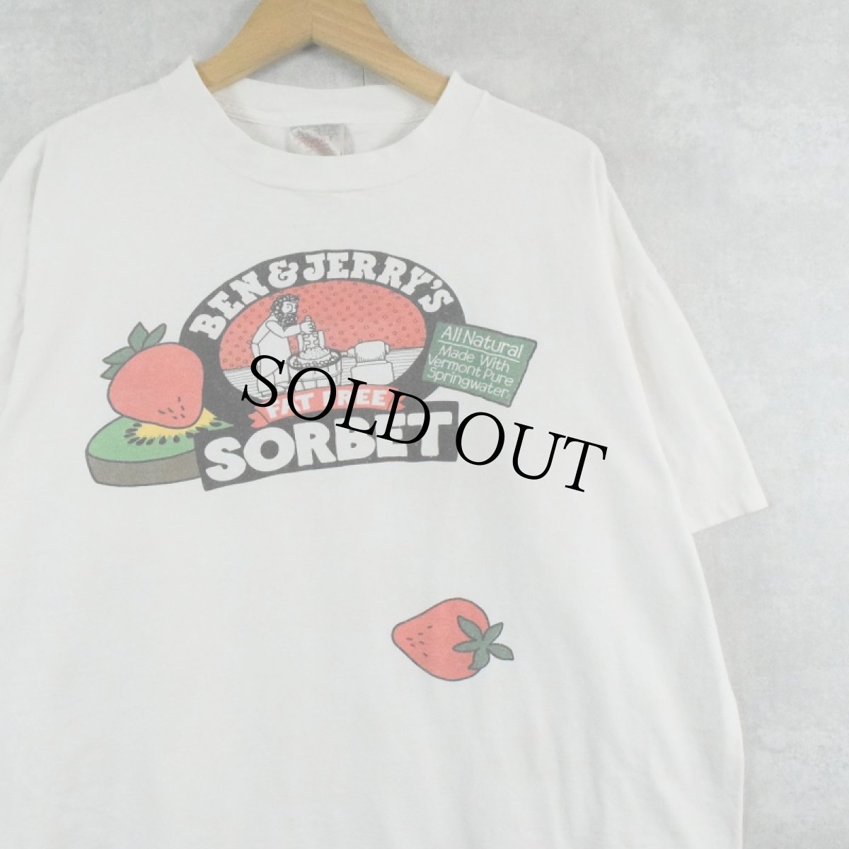 画像1: 90's BEN&JERRY'S "FAT FREE SORBET" 企業プリントTシャツ XL (1)