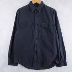 画像1: POLO Ralph Lauren コットンワークシャツ NAVY M (1)