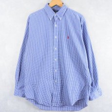 画像1: Ralph Lauren "CLASSIC FIT" ギンガムチェック柄 コットンボタンダウンシャツ M (1)