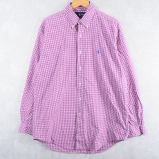 画像1: Ralph Lauren "CUSTOM FIT" ギンガムチェック柄 コットンボタンダウンシャツ M (1)