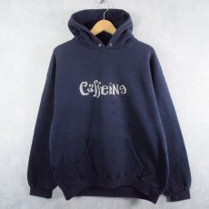 画像1: Caffeine Culture 3Dエナメルプリント スウェットフーディー NAVY  (1)