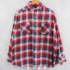 画像1: 80's Highlander Flannel チェック柄 プリントネルシャツ L (1)