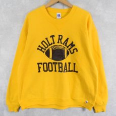 画像1: 80's RUSSELL ATHLETIC USA製 "HOLT RAMS FOOTBALL" 前Vプリントスウェット XL (1)