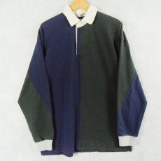 画像1: クレイジーパターン ラガーシャツ NAVY× GREEN M (1)