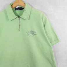 画像1: 90's POLO SPORT Ralph Lauren カジキプリント ハーフジップ 半袖スウェット XL (1)