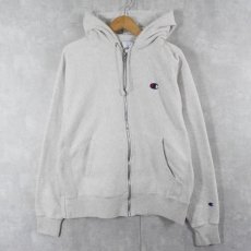 画像1: Champion REVERSE WEAVE ロゴ刺繡 スウェットジップパーカー M (1)