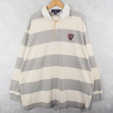 画像1: 90's POLO SPORT Ralph Lauren ポリスバッジ ボーダー柄 ナンバリングラガーシャツ XXL (1)