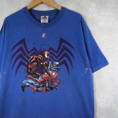 画像1: MARVEL "VENOM × CARNAGE × SPIDER-MAN" キャラクター プリントTシャツ XL (1)