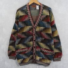 画像1: MISSONI ITALY製 総柄コットンリネン ニットカーディガン (1)