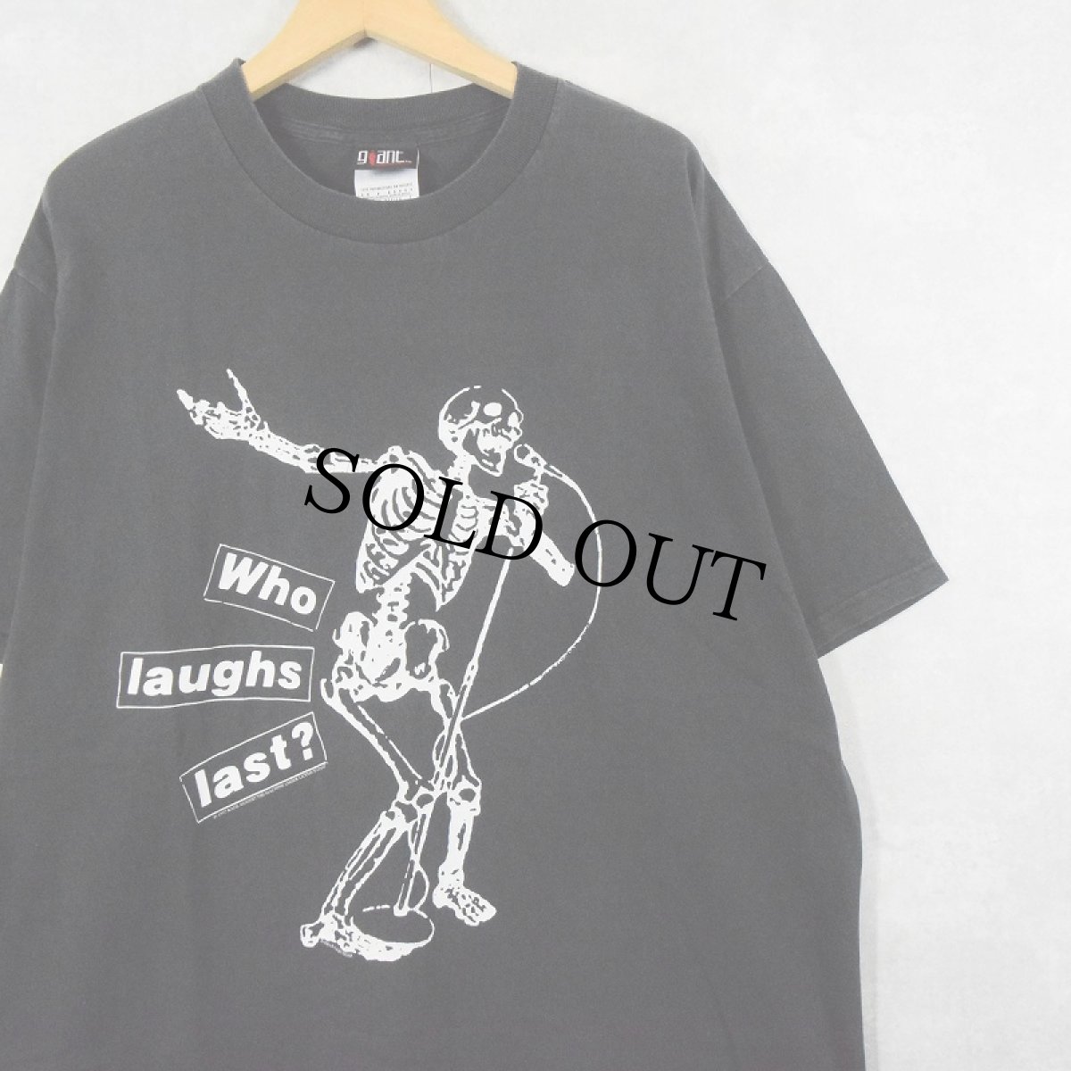 画像1: 90's RAGE AGAINST THE MACHINE "Who laughs last" ロックバンドプリントTシャツ BLACK XL (1)