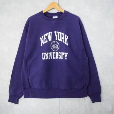 画像1: 2000's Champion REVERSE WEAVE "NEW YORK UNIVERSITY" プリントスウェット L (1)