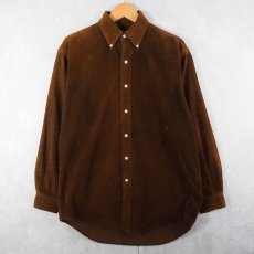 画像1: Ralph Lauren "BLAIRE" コーデュロイボタンダウンシャツ BROWN S (1)