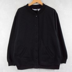 画像1: BLAIR 無地 ウェットスナップカーディガン BLACK L (1)