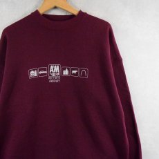 画像1: 90's USA製 "A&M RECORDS MIDWEST" レコードレーベルプリントスウェット XL  (1)