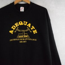 画像1: 80's USA製 "ADEQUATE" プリントスウェット BLACK XL (1)