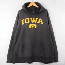 画像1: 2000's Champion REVERSE WEAVE "IOWA" プリントスウェットフーディー XXL (1)