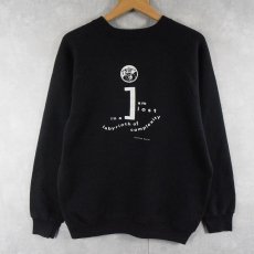 画像2: 90's USA製 "Fantasio" プリントラグランスウェット BLACK L (2)