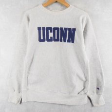 画像1: 90's Champion REVERSE WEAVE "UCONN" プリントスウェット L (1)