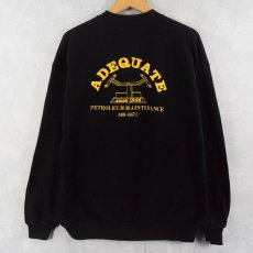 画像2: 80's USA製 "ADEQUATE" プリントスウェット BLACK XL (2)