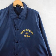 画像1: 70's Champion PRODUCTSタグ "UNIVERSITY OF IOWA" ナイロンコーチジャケット NAVY XL (1)