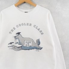 画像1: 80's USA製 "THE COOLER CLASS" イラストプリントラグランスウェット L (1)