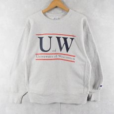 画像1: 90's Champion REVERSE WEAVE USA製 "University od Wisconsin" プリントスウェット XL (1)