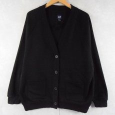 画像1: GAP スウェットカーディガン BLACK S (1)