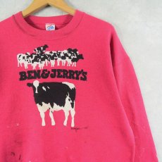 画像1: 80's BEN&JERRY'S USA製 "Woody Jackson" 企業プリントスウェット L (1)