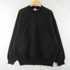 画像1: 90's FRUIT OF THE LOOM USA製 無地スウェット BLACK XL (1)