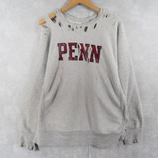 画像1: 80's Champion REVERSE WEAVE USA製 トリコタグ "PENN" プリントスウェット XL (1)